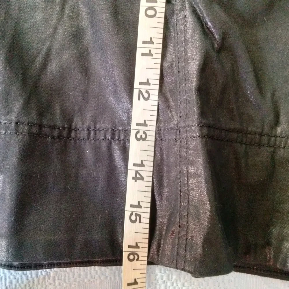 Y2K A-Line Leather Look Black Mini Skirt Women's US Size 6 Fake Leather